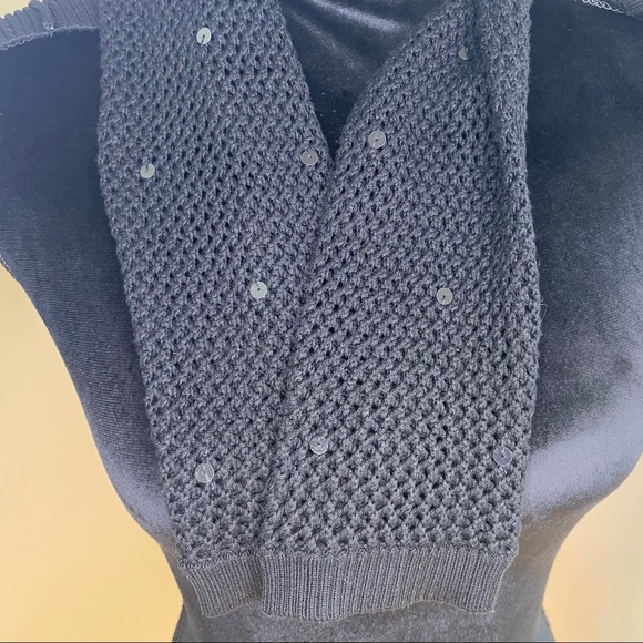 Chico’s Open Knit Shrug Black Sequin Sparkle Sz 0 - Picture 7 of 8
